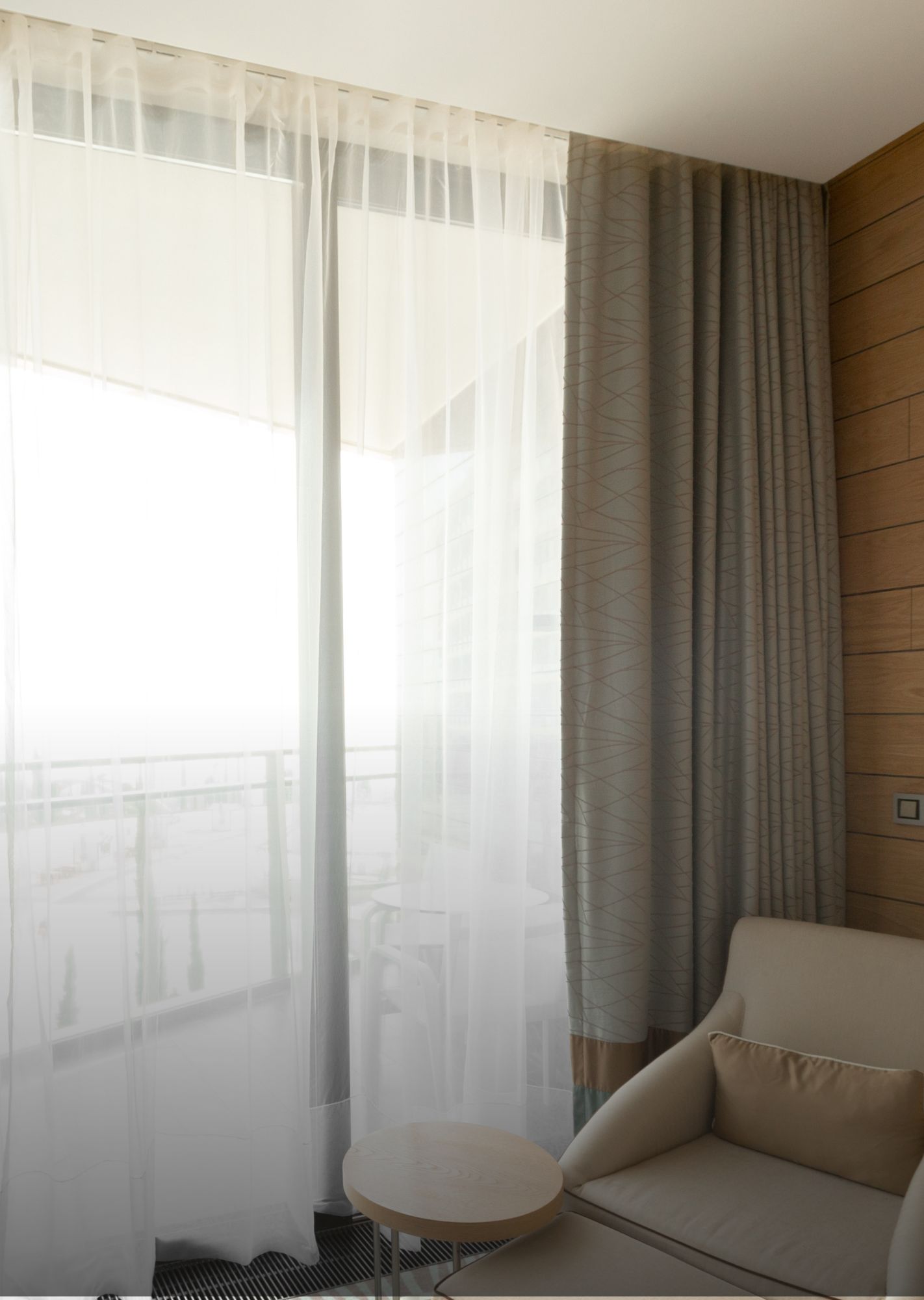 Color Blackout With  Sheer Curtains